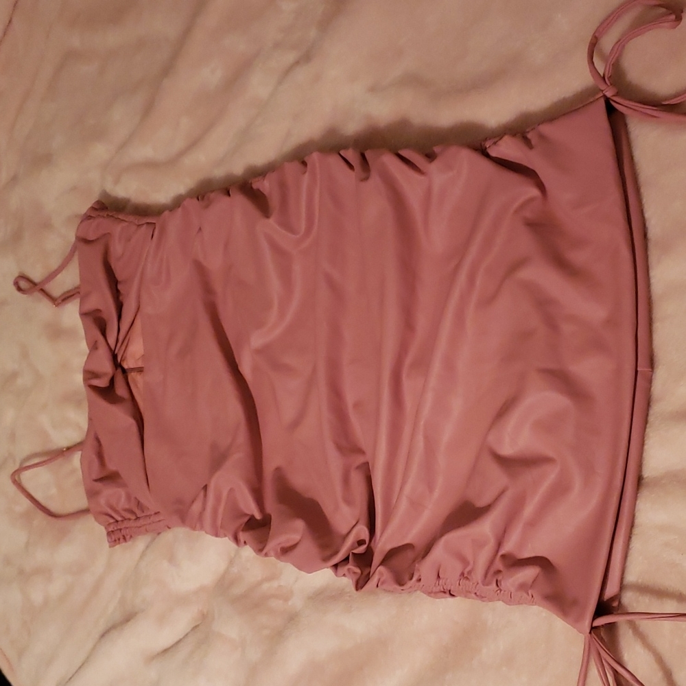 Pink Faux Leather Dress